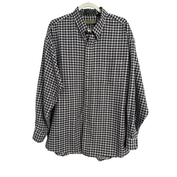 Vtg Loafers By Reed St James Classic Men's XL Long Sleeve Plaid Button Up Shirt - Picture 1 of 9